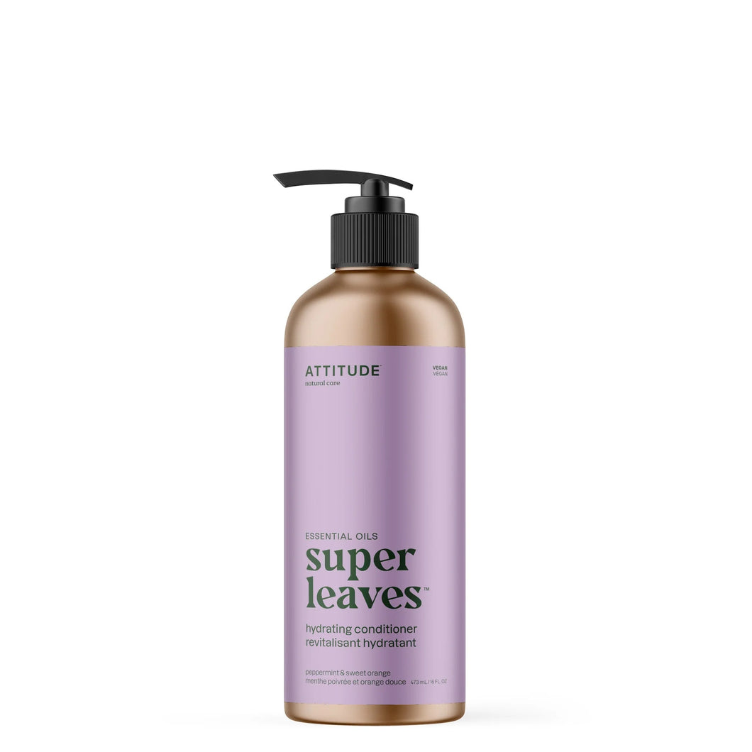 Attitude EO Super Leaves Hydrating Conditioner, Peppermint/Sweet Orange, 473ml