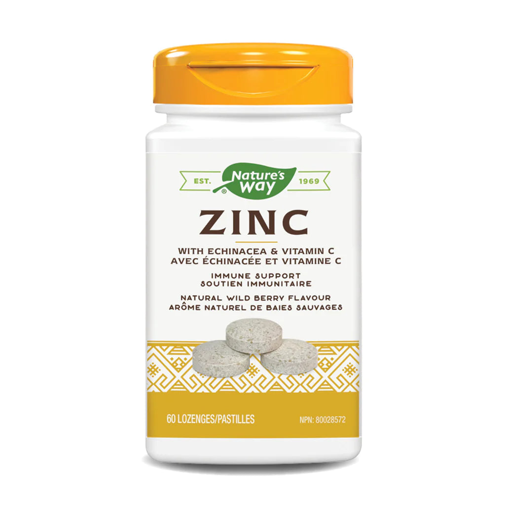 Nature's Way Zinc w/ Echinacea & Vitamin C (60 Lozenges)