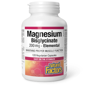 Natural Factors Magnesium Bisglycinate, 200mg, 250vcaps