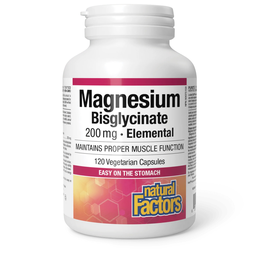 Natural Factors Magnesium Bisglycinate, 200mg, 250vcaps