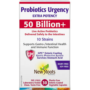 New Roots Probiotics Urgency, Extra Potency 50B+, 30vcaps