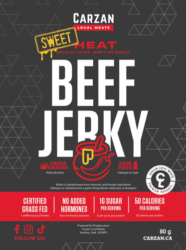 Carzan Grass Fed Beef Jerky Sweet Heat (80g)