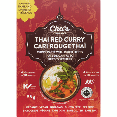 Cha's Organics Thai Red Curry Paste w/ Dried Herbs (55g)