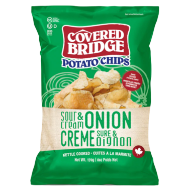 Covered Bridge Sour Cream & Onion Potato Chips (170g)