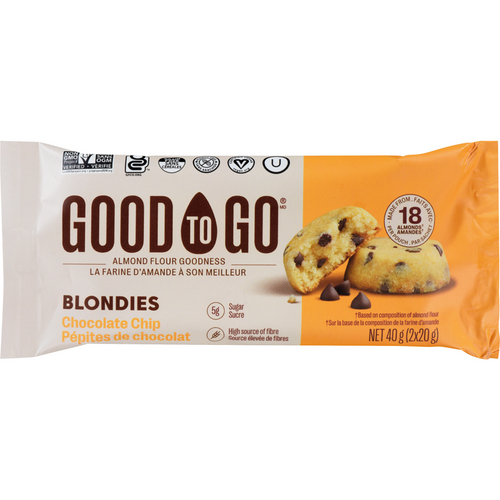 Good To Go Blondie Choc Chip Bar, (2x20g) 40g