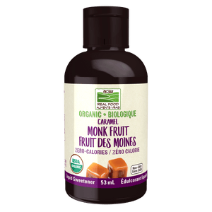 NOW Organic Monkfruit Liquid Sweetener, Caramel, 53ml