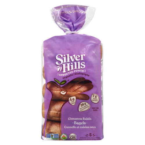 Silver Hills Sprouted Cinnamon Raisin Bagels (5/pack)